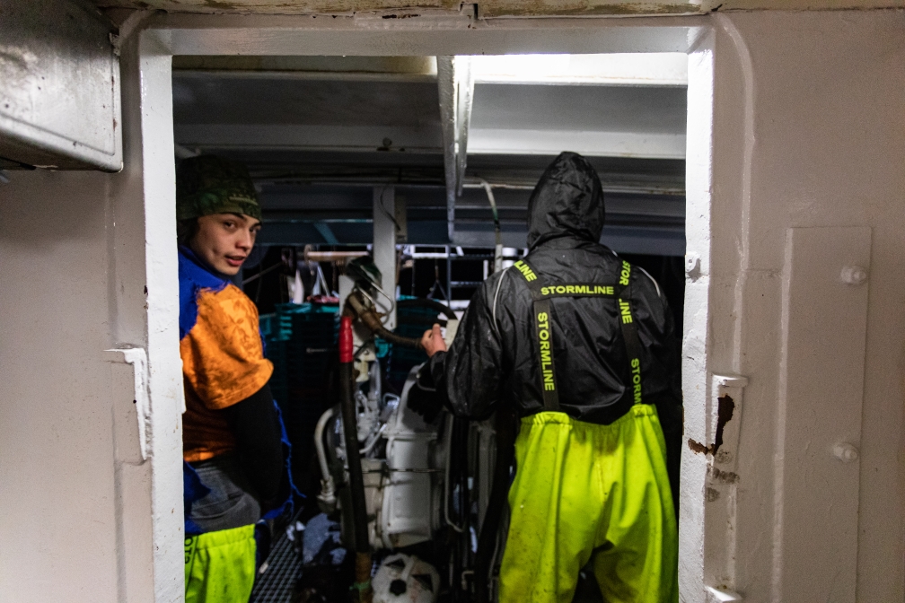Crew sorting the catch